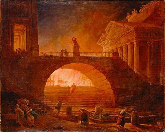 Hubert Robert The Fire of Rome oil painting picture